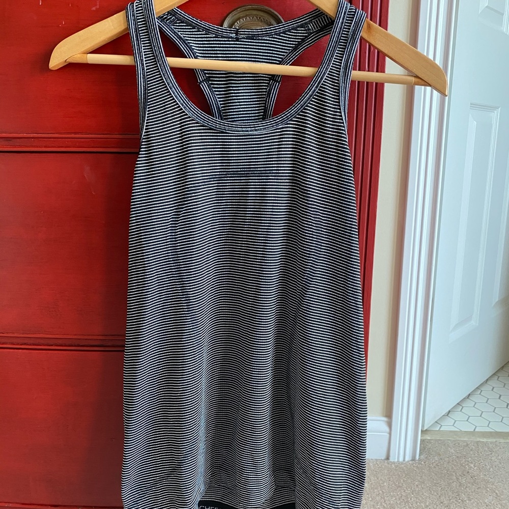 Lululemon Black and white striped Swiftly Tank 8